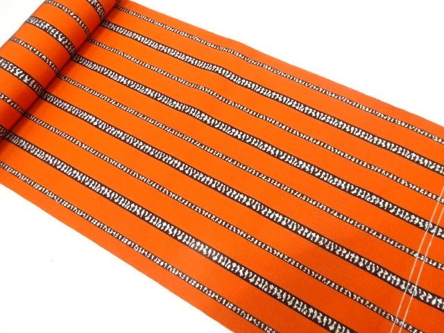 JAPANESE KIMONO / ANTIQUE BOLT FOR HASSUN OBI / WOVEN STRIPE